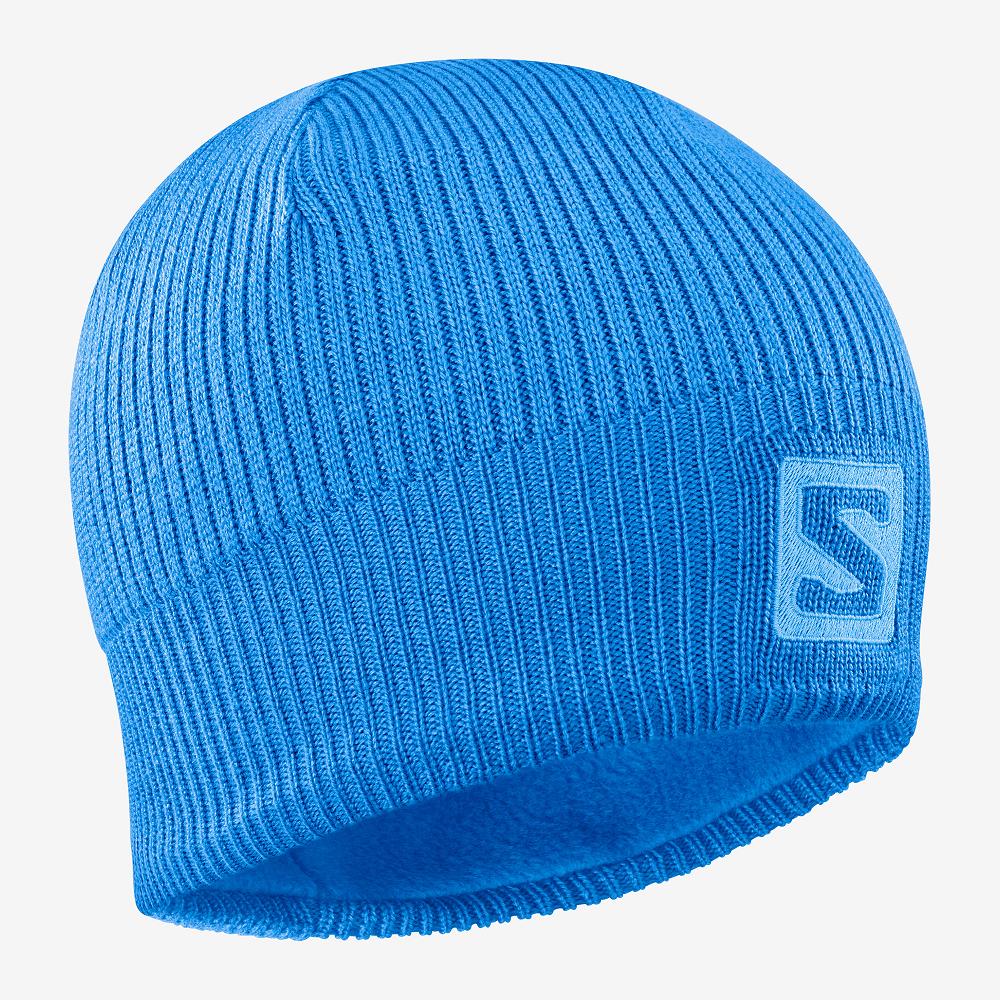 Salomon LOGO Gorros Hombre - Azules - Colombia (73801-MFJQ)